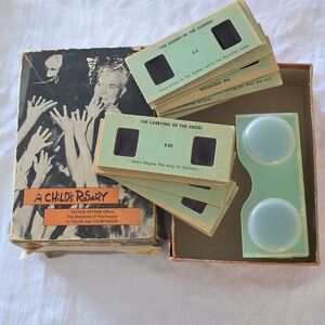 Vintage A Child's Rosary Father Peyton Mystery of the Rosary Viewfinder & Slides